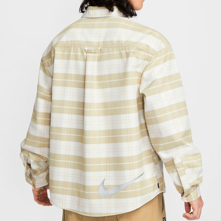 NIKE SB FLNNL BTN UP KOS L/S TOP ( SAIL/LTBONE ) HV0257-133 XLサイズ