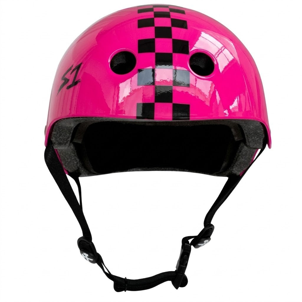 S1 LIFER HELMET GLOSS PINK/CHECKERS スケートボード スケボー プロテクター ヘルメット