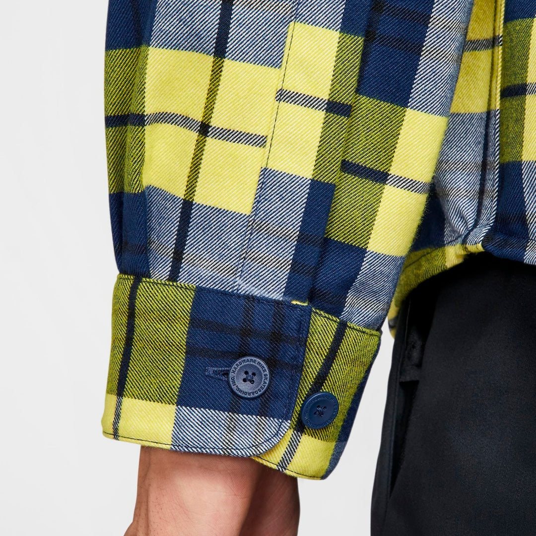 NIKE SB FLNNL BTN UP KOS L/S TOP ( MNNAVY/SPDYLW ) HV0257-410 Lサイズ