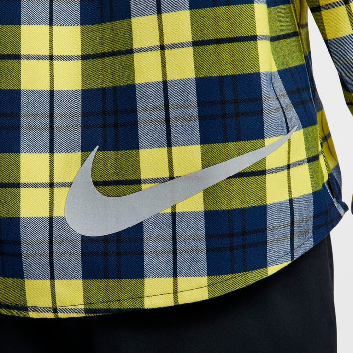 NIKE SB FLNNL BTN UP KOS L/S TOP ( MNNAVY/SPDYLW ) HV0257-410 Lサイズ