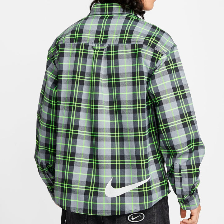 NIKE SB FLNNL BTN UP KOS L/S TOP ( DKSKGY/VOLT ) HV0257-070 XLサイズ