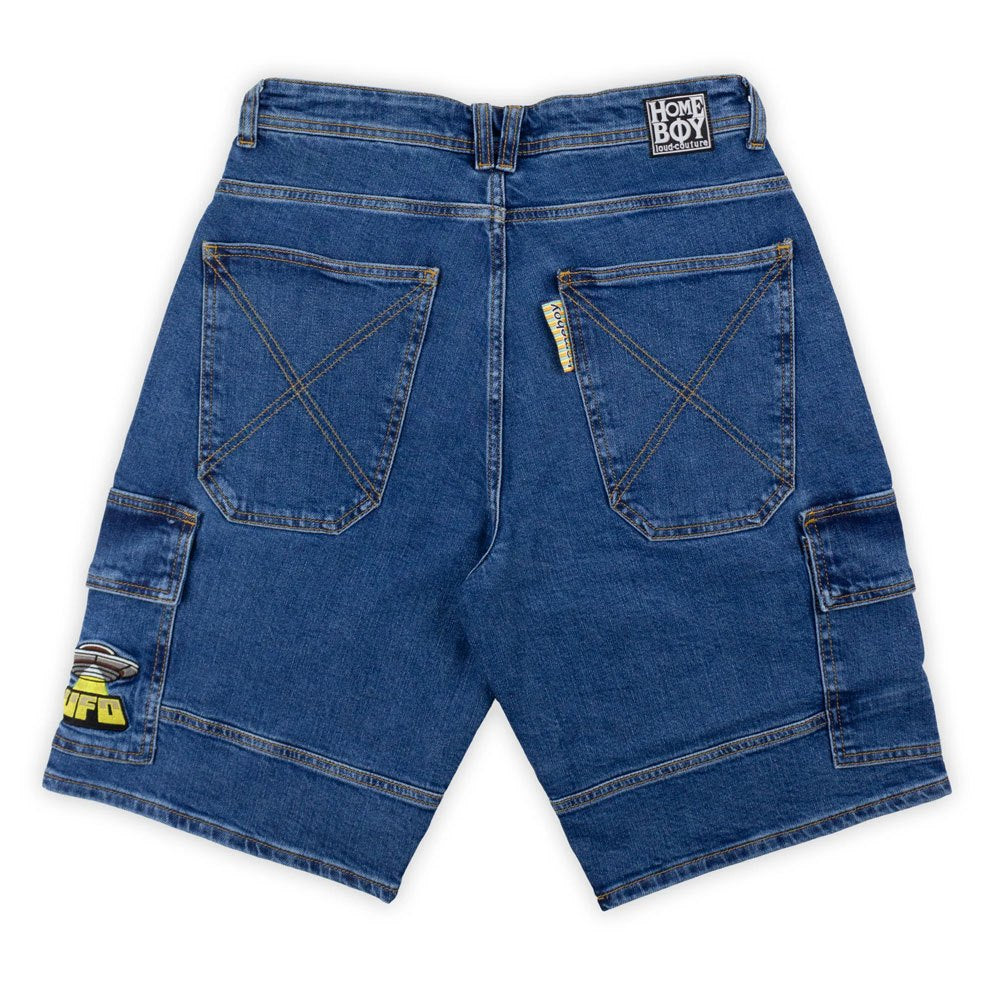 X-TRA UFO CARGO DENIM SHORTS (WASHED BLUE)  U1092-C01S01