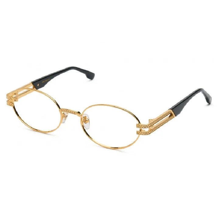 LOTUS Black & 24k Gold Clear Lens Glasses U1281-C01S01