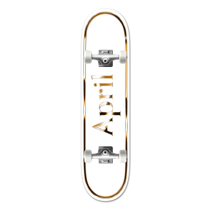 TEAM OG LOGO GOLDEN WHITE 8.0 コンプリートスケートボード スケボー コンプリート 完成組立品 セット