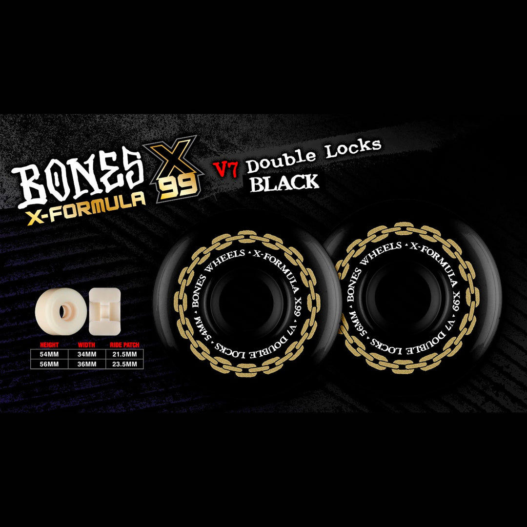 X-FORMULA DOUBLE LOCKS V7 BLACK 54mm 99A スケートボード スケボー ウィール