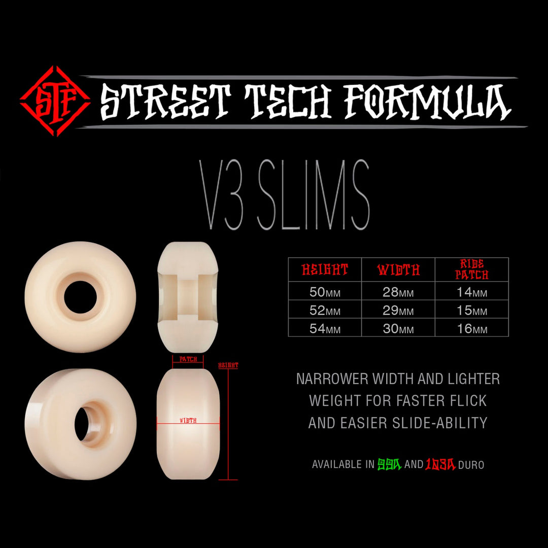 STF STREET TECH FORMULA SLIMS V3 54mm 99A スケートボード スケボー ウィール