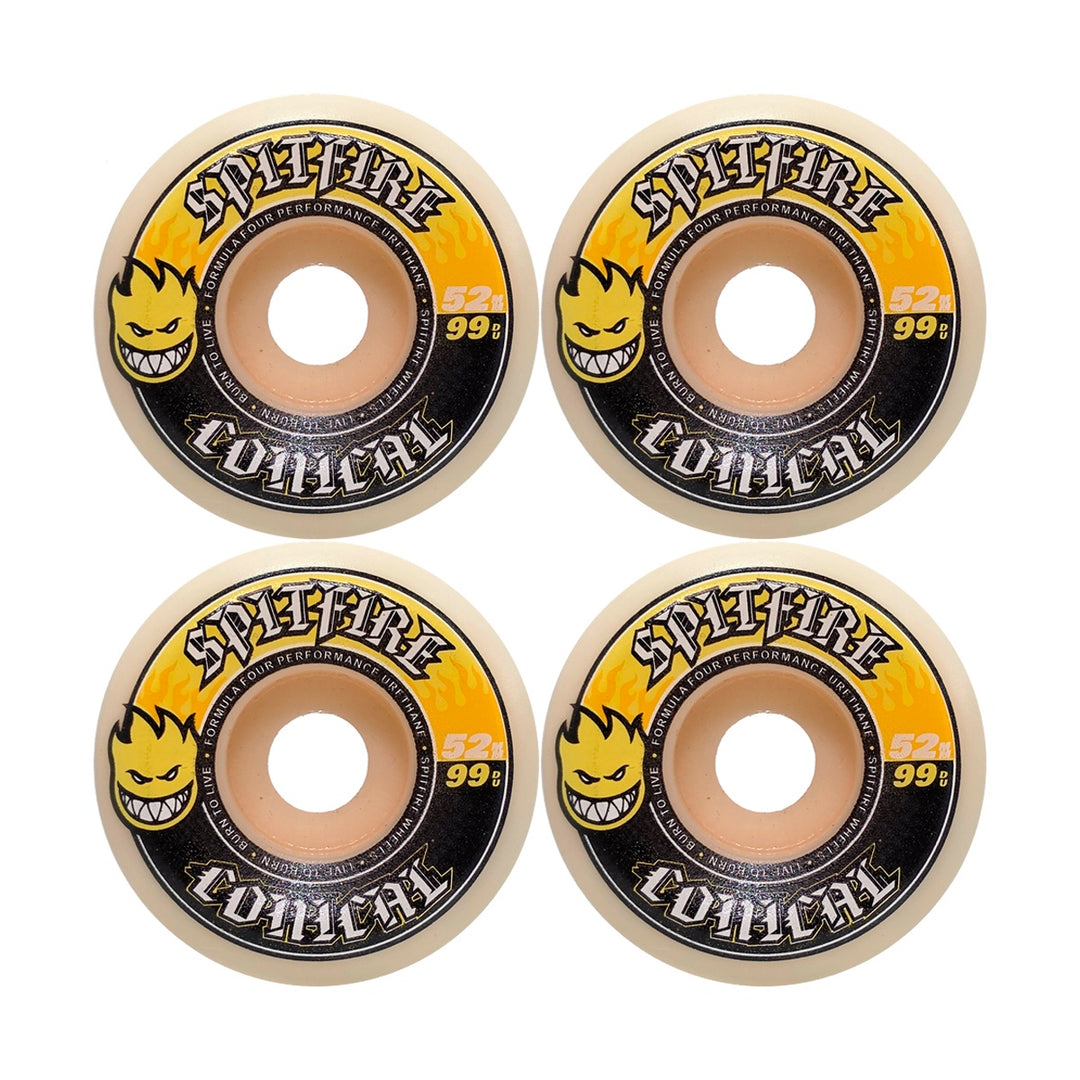 F4 99 DURO CONICAL YELLOW PRINT 52mm スケートボード スケボー ウィール