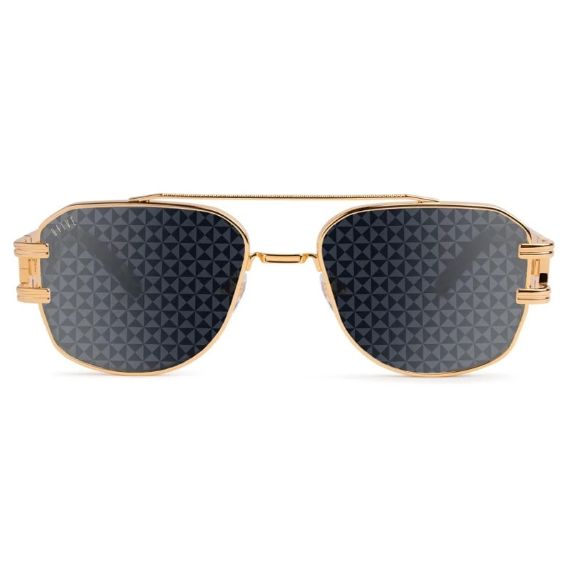 ROYALS Black & 24K Gold Flash Diamond Sunglasses U1274-C01S01