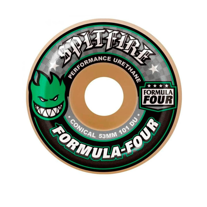 F4 101 DURO CONICAL GREEN PRINT 53mm スケートボード スケボー ウィール