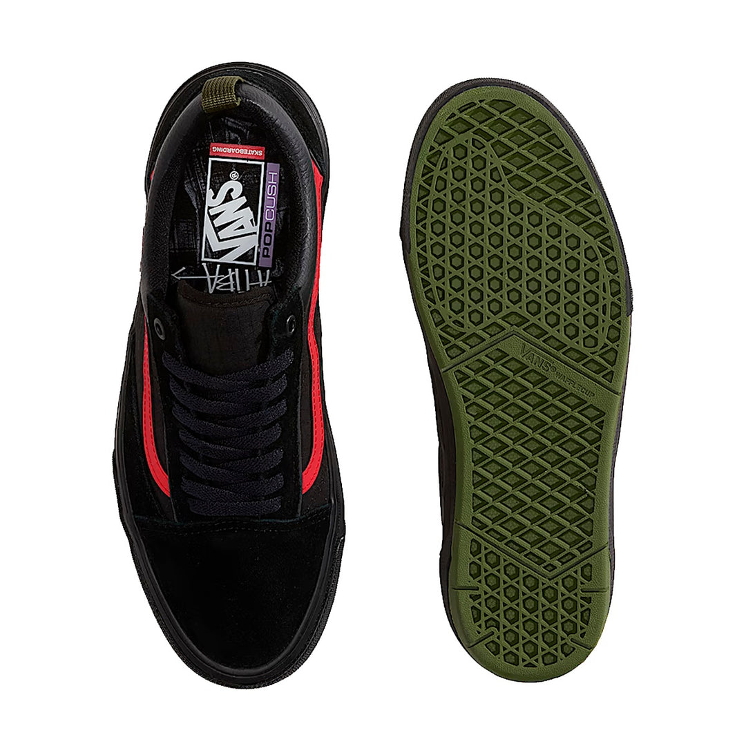 VANS SKATE OLD SKOOL WAFFLECUP Atiba スケート オールドスクール ワッフルカップ BLACK/GREEN