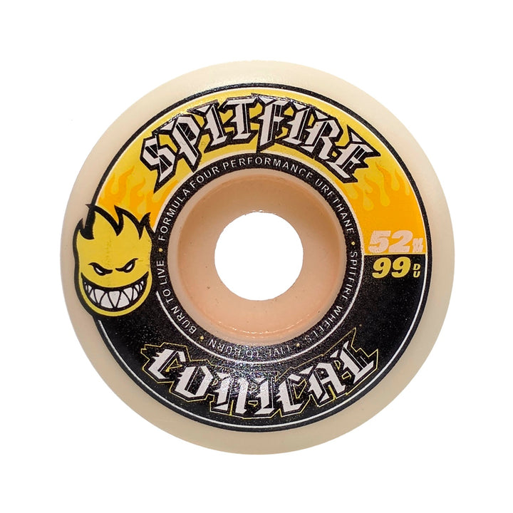 F4 99 DURO CONICAL YELLOW PRINT 52mm スケートボード スケボー ウィール