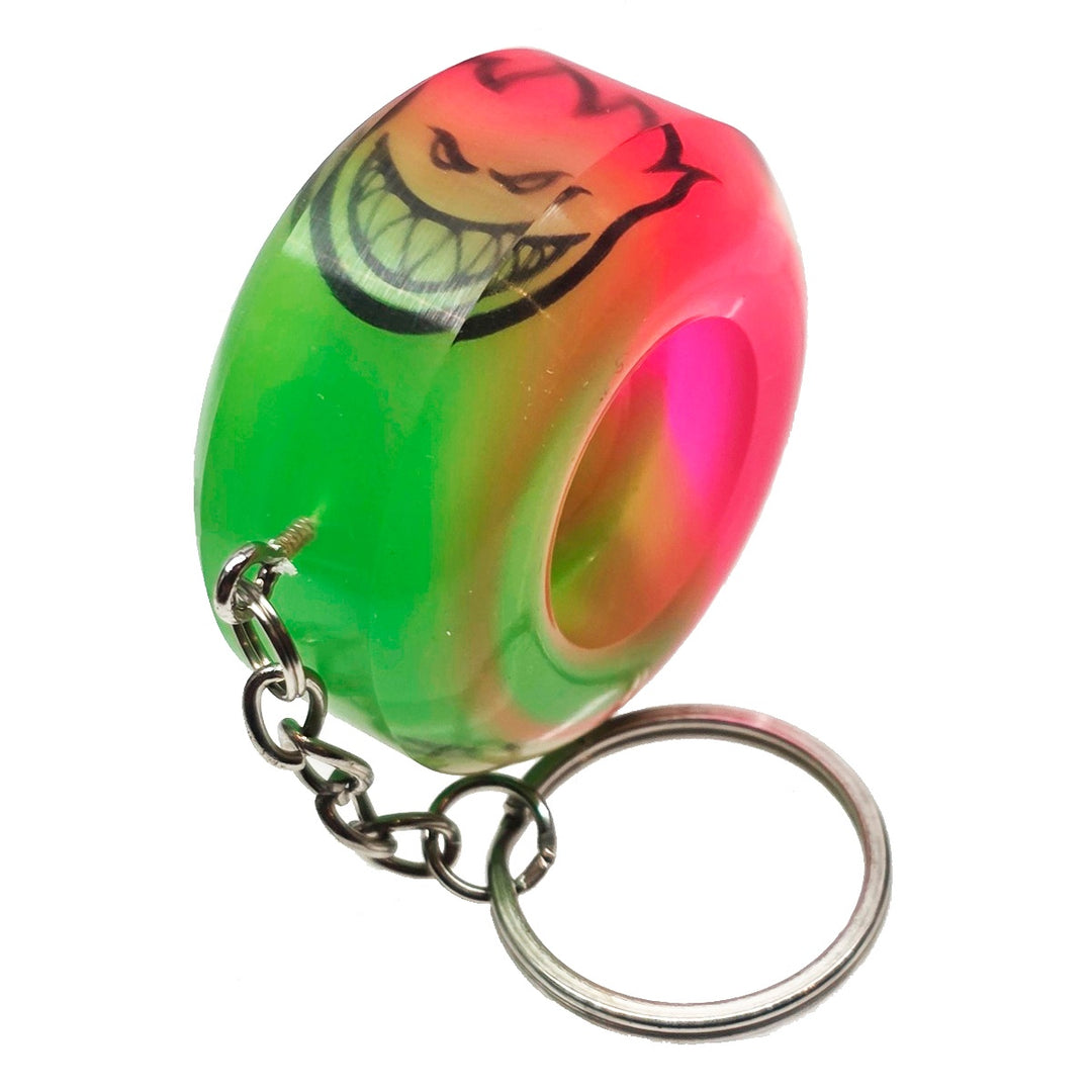 LIVE TO BURN ウィール型キーホルダー CLEAR/GREEN/PINK